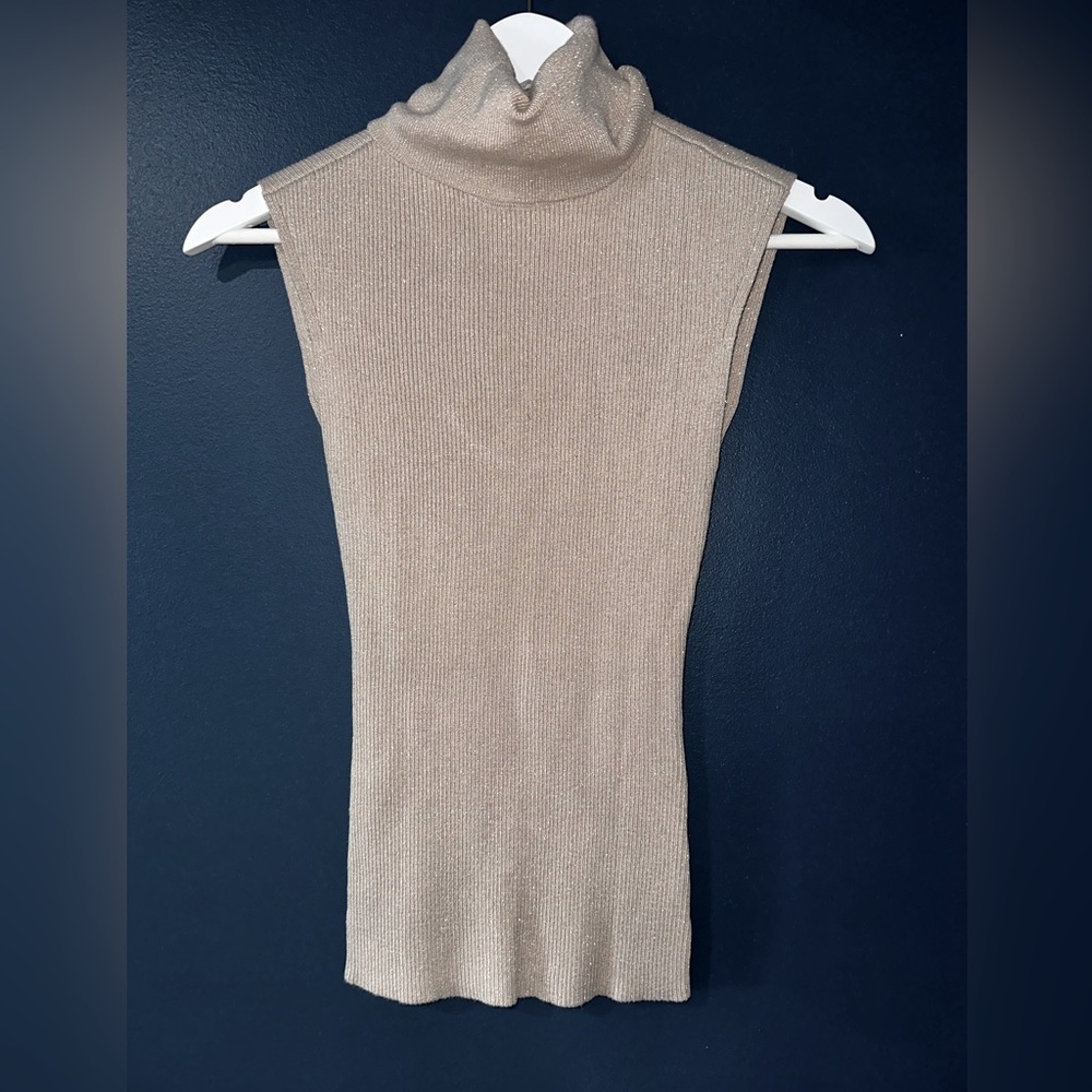 ❣️NWT❣️ WHBM SHIMMERING SLEEVELESS TURTLENECK WITH CUTOUT BACK❣️❣️❣️